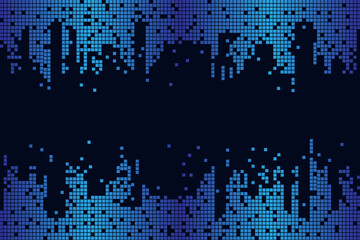 Poster - Pixels Colorful Blue Gradient Background. 