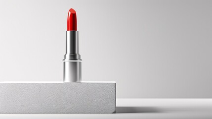 Isolated red lipstick mockup.