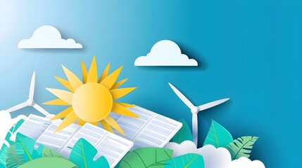 Renewable Solar Energy Harnessing Sun's Power in Efficient Panel Array