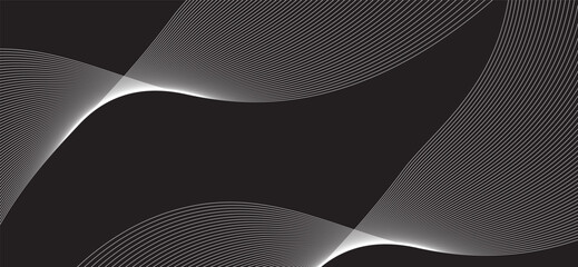 Poster - Wavy lines tech futuristic background technology line. White background wave lines abstract design. Technical flowing web science tech geometric concept lines