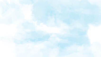 Wall Mural - watercolor sky texture with white clouds and blue sky vector. blue sky with white cloud and clear ab