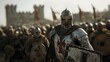 © Anna - Massive knight with an imposing presence, clad in armor that glows with a silvery sheen. Knight wields an enormous shield