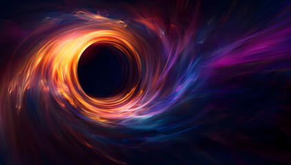 Wall Mural - Colorful abstract depiction of a black hole, swirling vibrant energy and cosmic light creating a mesmerizing and dynamic visual effect.