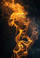 Canvas Print - Mesmerizing flames dancing in the darkness