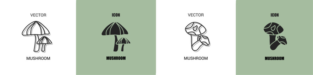 Poster - Mushroom icon line. Mushroom vector illustration.