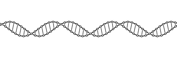 Seamless tileable illustration of a DNA molecule double helix fragment