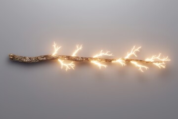 Wall Mural - Glowing tree branch with sparkling lights