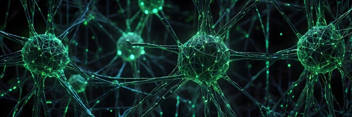 Fototapete - Artificial neural networks and abstract simple graphics scheme of neural mind