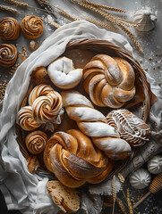 Wall Mural - delicious looking freshly baked bread, food photography