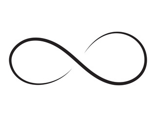 Fototapete - Hand drawn infinity symbol. Black infinity icon. Eternity, infinite, limitless and forever signs.