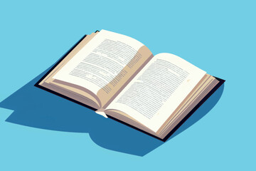 Open book on blue background