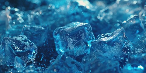 Wall Mural - Close-up of ice cubes