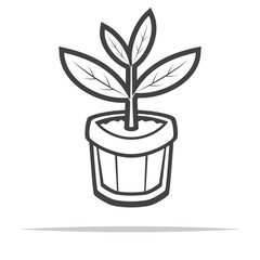 Sticker - Plant seedling in plastic bag icon transparent vector isolated