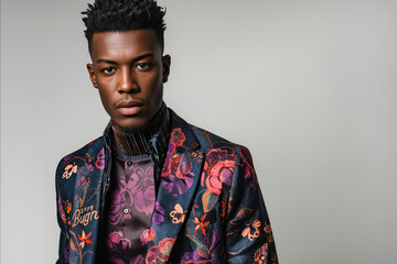 Poster - A man in a floral jacket and a black shirt