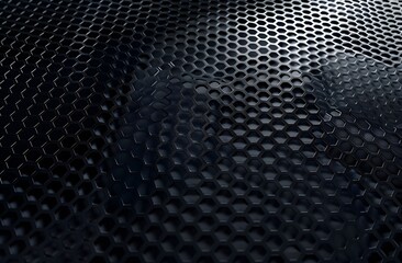Poster - Dark grey background with hexagonal grid pattern for technology or car theme design, high resolution vector