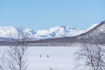 winter landscape around lake kilpisjärvi finland