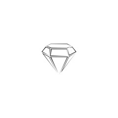 Wall Mural - Diamond line icon isolated on white background