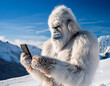 © Ranta Images - Yeti in the Himalayas Texting And Using Mobile Phone