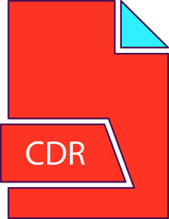 CDR File format icon in shapes 2 colors and side contour