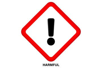 Sticker - Harmful warning sign vector. Globally harmonized system hazard pictograms symbol. Warning symbol GHS icon. Exclamation point.