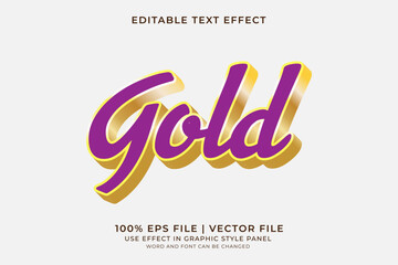 Poster - 3D Gold Text effect editable vector
