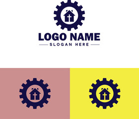 Engineering firm icon Engineering company Engineering practice Engineering consultancy flat logo sign symbol editable vector