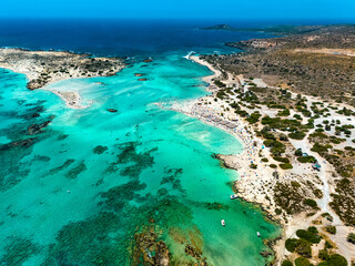 Sticker - Aerial view of Elafonisi beach, Crete, Greece