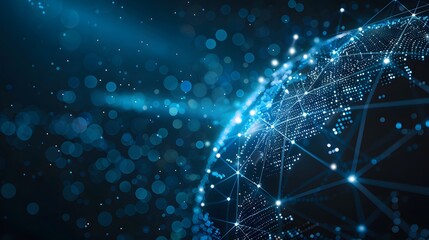 Poster - Stunning Digital Representation of a Connected World with Glowing Nodes and Lines