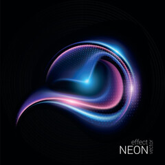 Poster - vector. technological abstract 3d background. bright transparent fiery sphere made of plasma. specta