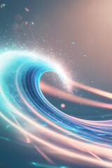 Abstract blue tech background with digital waves,  line wave light glowing effect particular background.