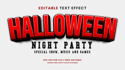 Wall Mural - Halloween night party 3d editable text effect