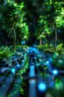 © wpw - A digital forest with trees growing microchip leaves illustrates a tech-nature hybrid, blending the natural world with advanced technology.