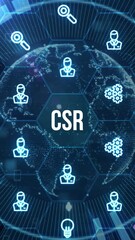 Wall Mural - CSR abbreviation, modern technology concept. Business, Technology, Internet and network concept.