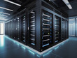 © Illustrations - server rack with a computer,server rack with a computer,server rack servers,server rack with servers,server room with servers,,room with servers