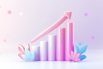 Poster - Modern and vibrant chart that clearly depicts upward growth trends, making it an excellent choice for any financial, marketing, or business presentations