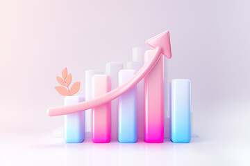 Poster - Modern and vibrant chart that clearly depicts upward growth trends, making it an excellent choice for any financial, marketing, or business presentations