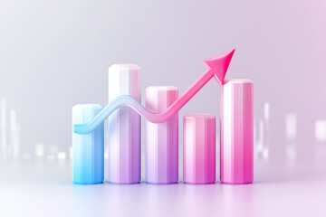 Poster - Modern and vibrant chart that clearly depicts upward growth trends, making it an excellent choice for any financial, marketing, or business presentations