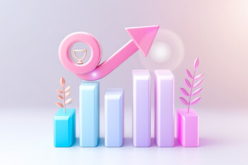 Poster - Modern and vibrant chart that clearly depicts upward growth trends, making it an excellent choice for any financial, marketing, or business presentations