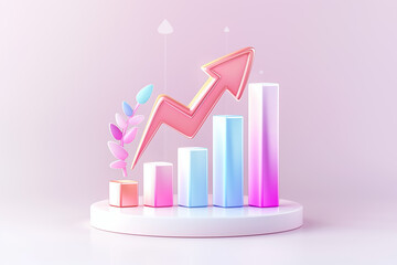 Poster - Modern and vibrant chart that clearly depicts upward growth trends, making it an excellent choice for any financial, marketing, or business presentations