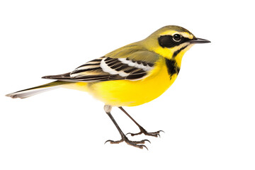 Wall Mural - side view of a wagtail bird in full color isolated on transparent background, ideal for birdwatching