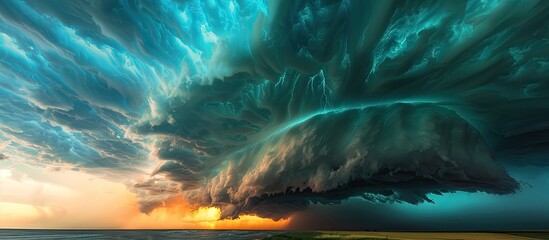 Poster - Impressive storm clouds in the sky with a copy space image before a thunderstorm