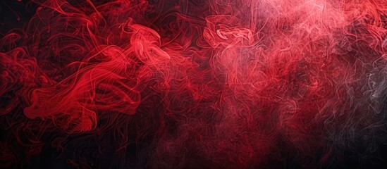 Poster - Red smoke on a black backdrop creating an artistic vision with copy space image