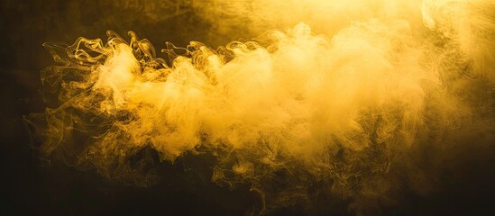 Sticker - Yellow mist against a dark backdrop with room for text or images. Creative banner. Copyspace image