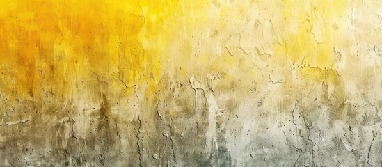 Poster - A beautiful neutral watercolor like backdrop with a weathered concrete yellow and grey gradient wall background adorned with scratches is ideal for adding text or graphics in the copy space image