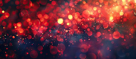 Poster - New year background with red textured bokeh lights perfect for copy space image