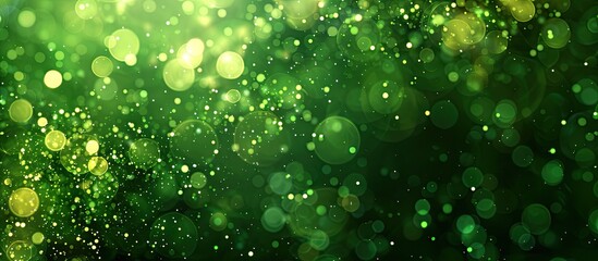 Poster - Green color abstract bokeh background with copy space image