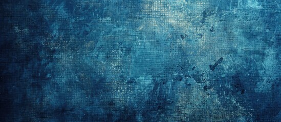 Poster - Grunge background with a blue canvas texture featuring copy space image