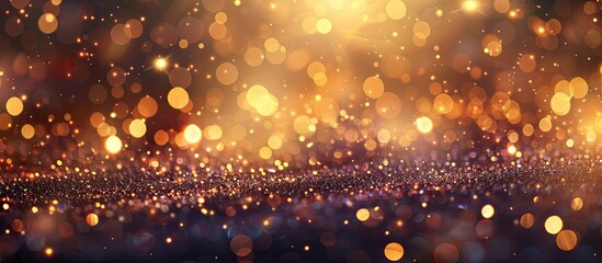 Poster - An elegant abstract background featuring glowing bokeh lights and glittering stars perfect for use as a copy space image
