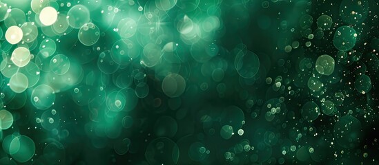 Poster - Dark green abstract bokeh background with copy space image