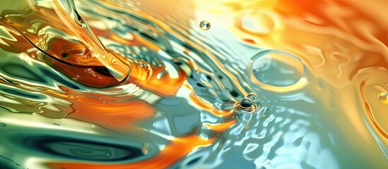 Poster - A creative interpretation of liquid with a blank background for text or other visuals known as a copy space image